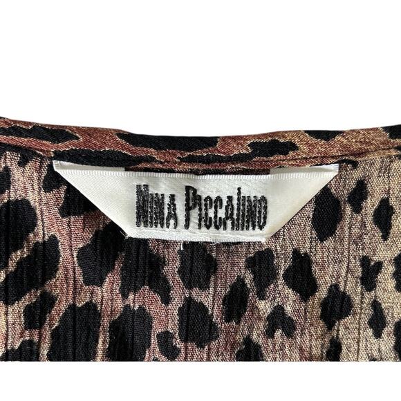 Vintage Nina Piccalino Size ML Maxi Boho Animal Print Safari Dress - Picture 6 of 6